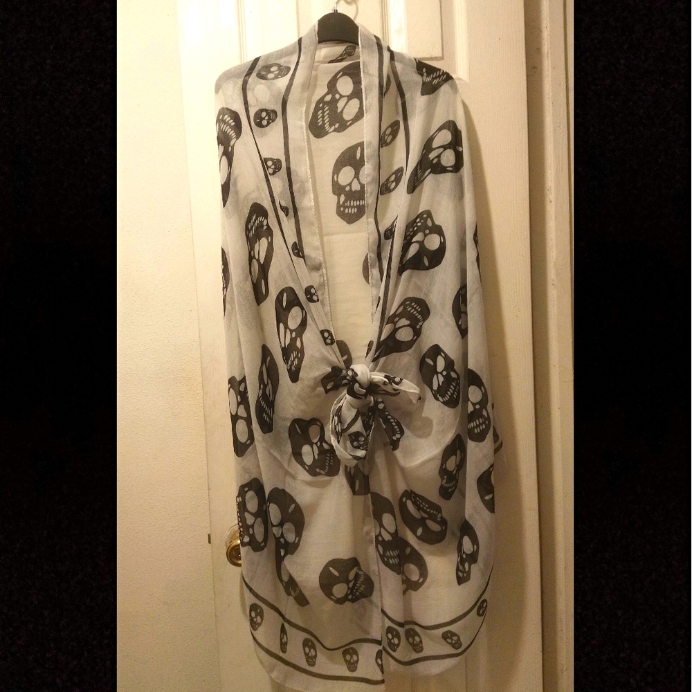 Skull/Skeleton Print Scarf  76"X64"